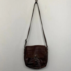 Jack Georges Shoulder Voyager Saddle Brown Genuine Leather Cross Body Bag‎